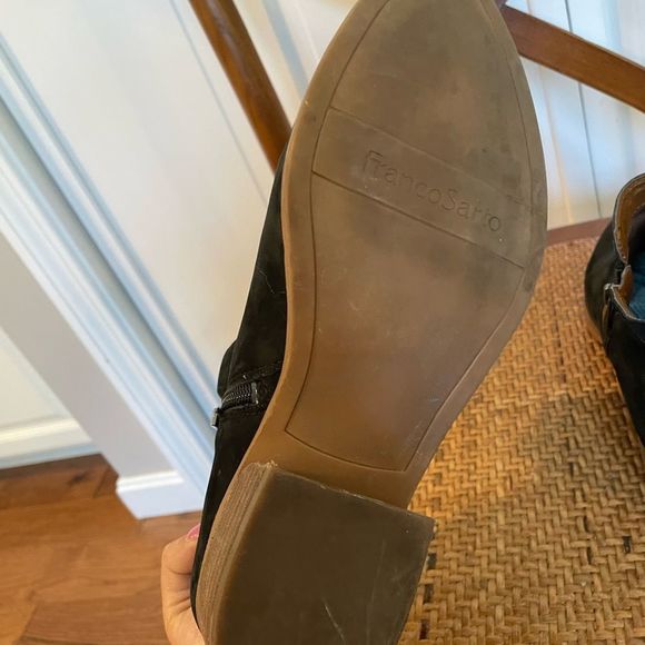 Franco sarto black suede pointed toe booties - Picture 6 of 11